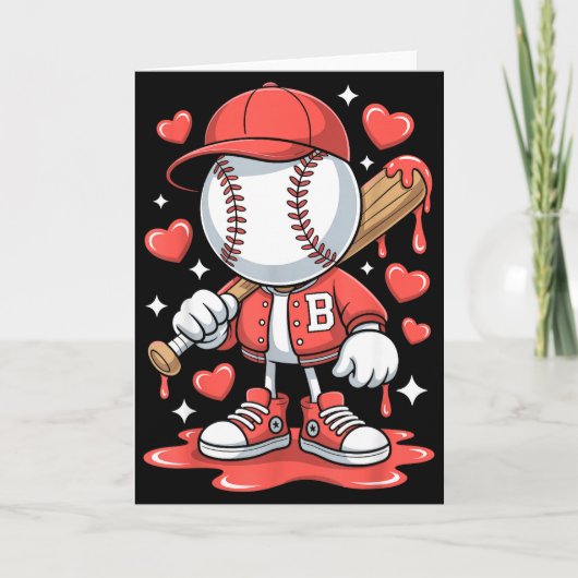 Honkbal Drip Ijs Apparel Jeugd Jongen Valentin Kaart (Voorkant)