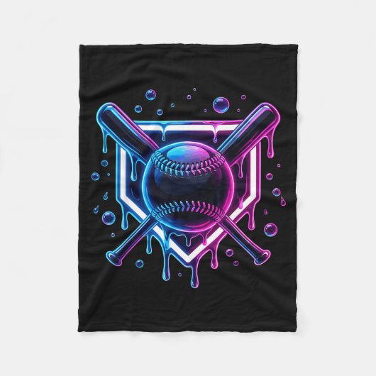 Honkbal Drip Ijs Bat Kids Fleece Deken (Voorkant)
