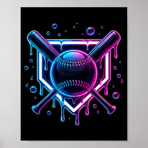 Honkbal Drip Ijs Bat Kinderen Poster