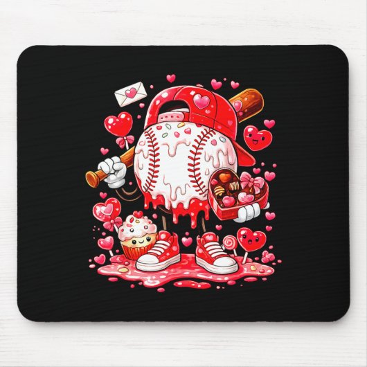 Honkbal Drip Ijs Boys Kids Jeugd Valentijn Muismat (Voorkant)