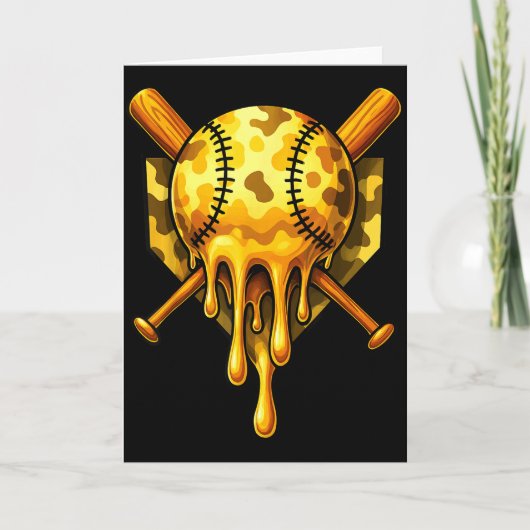 Honkbal Drip Ijs Camo Cool Design  Kaart (Voorkant)