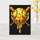 Honkbal Drip Ijs Camo Cool Design  Kaart (Gele Bloem)