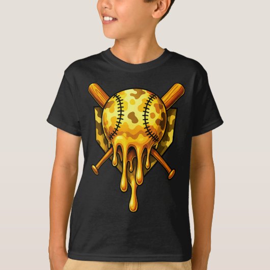 Honkbal Drip Ijs Camo Cool Design T-shirt (Voorkant)