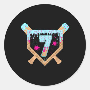 Honkbal Drip Ijs Druppelend 7 Jaar Oud 7e Bi Ronde Sticker