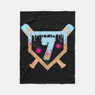 Honkbal Drip Ijs Druppelende 7 Jaar Oude 7e Bi Fleece Deken