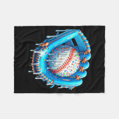 Honkbal Drip Ijs Handschoen Met Strooigoed Bal  Fleece Deken (Voorkant (Horizontaal))