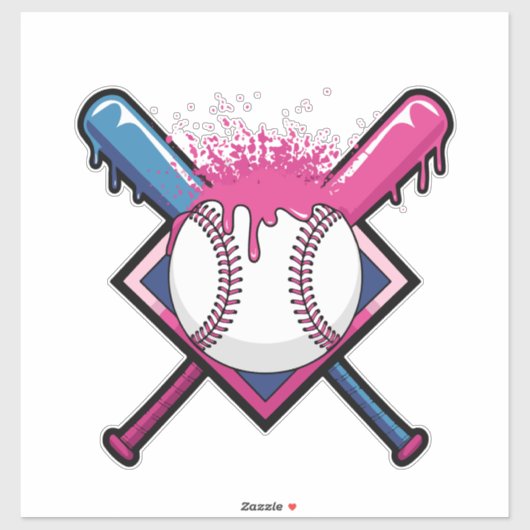 Honkbal Drip Ijs Honkbal Liefhebber Sticker (Vel)