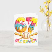 Honkbal Drip Ijs Nummer 67 Speler Lifestyle Kaart (Gele Bloem)