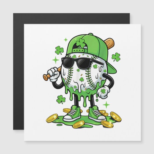 Honkbal Drip Ijs St. Patrick's Dag (Voorkant / Achterkant)
