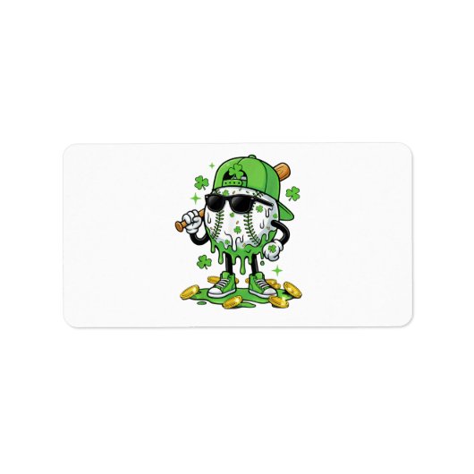 Honkbal Drip Ijs St. Patrick's Dag Etiket (Voorkant)