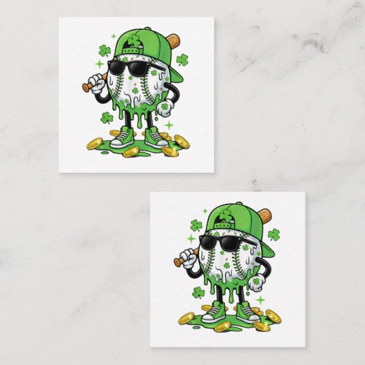 Honkbal Drip Ijs St. Patrick's Dag Klantenkaartje (Voorkant / Achterkant)