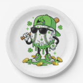 Honkbal Drip Ijs St. Patrick's Dag Papieren Bordje (Voorkant)