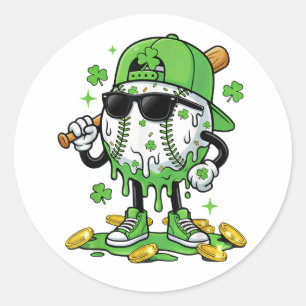 Honkbal Drip Ijs St. Patrick's Dag Ronde Sticker