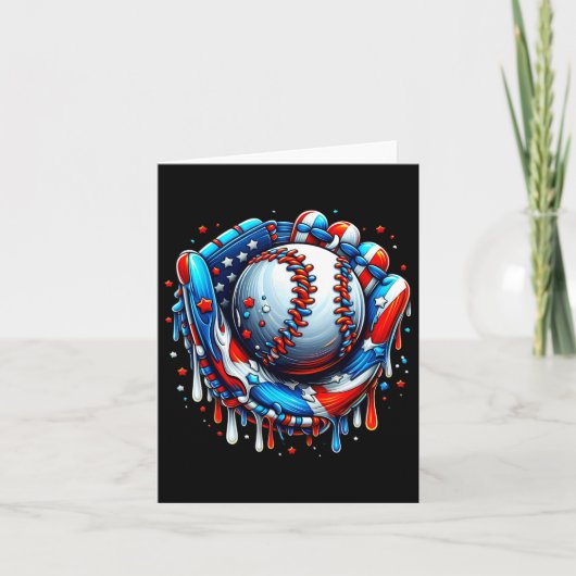 Honkbal Drip Ijs Strooigoed Honkbalhandschoen 4 Kaart (Voorkant)