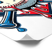 Honkbal Drip Jongen Ijs Patriottisch Amerikaanse V Poster (Hoek)
