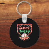 Honkbal Drip Jongens Ijs Christmas Jeugd Respect Sleutelhanger (Voorkant)