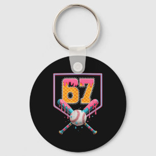 Honkbal Drip Nummer 67 Leuk Zes Zeven 6 7 Meme Des Sleutelhanger