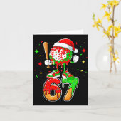 Honkbal Drip Nummer 67 Meme Ijs Dripng Kerstmis Kaart (Gele Bloem)