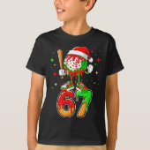Honkbal Drip Nummer 67 Meme Ijs Dripng Kerstmis T-shirt (Voorkant)