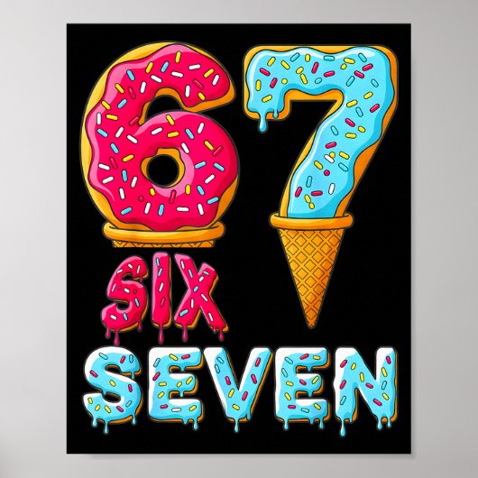 Honkbal Drip Nummer 67 Speler 67 Meme Ijs D Poster (Voorkant)