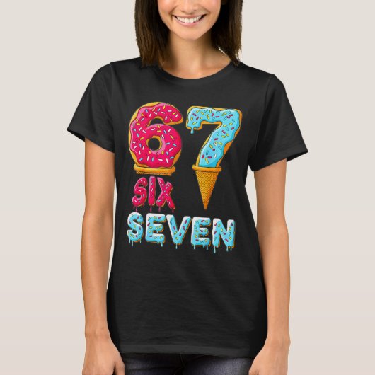 Honkbal Drip Nummer 67 Speler 67 Meme Ijs D T-shirt (Voorkant)