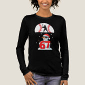 Honkbal Drip Nummer 67 Speler Of 67e Verjaardag 25 Tri-Blend Shirt (Voorkant)
