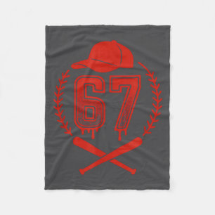 Honkbal Drip Nummer 67 Speler Of 67ste Verjaardag Fleece Deken