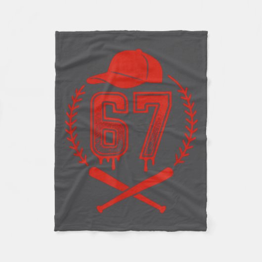 Honkbal Drip Nummer 67 Speler Of 67ste Verjaardag Fleece Deken (Voorkant)