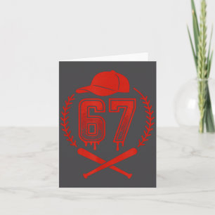 Honkbal Drip Nummer 67 Speler Of 67ste Verjaardag  Kaart