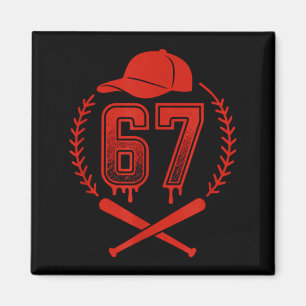 Honkbal Drip Nummer 67 Speler Of 67ste Verjaardag  Magneet