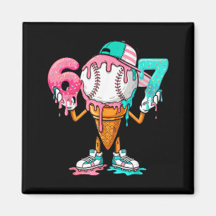 Honkbal Drip Nummer 67 Speler Of 67ste Verjaardag  Magneet