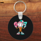 Honkbal Drip Nummer 67 Speler Of 67ste Verjaardag Sleutelhanger (Voorkant)