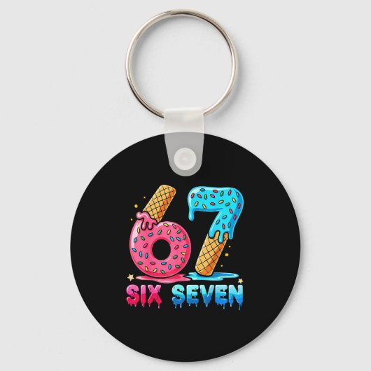 Honkbal Drip Nummer 67 Speler Of 67ste Verjaardag Sleutelhanger (Voorkant)