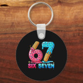 Honkbal Drip Nummer 67 Speler Of 67ste Verjaardag Sleutelhanger (Voorkant)