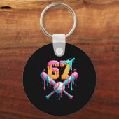 Honkbal Drip Nummer 67 Speler  Sleutelhanger (Voorkant)