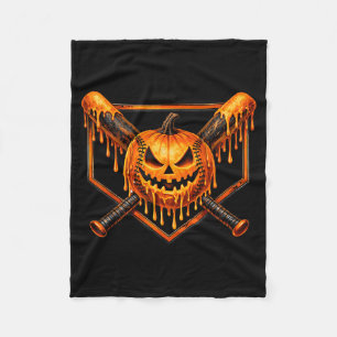 Honkbal Drip Pompoen Griezelige Geest Halloween Jo Fleece Deken