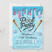 Honkbal Drip Pool Party Kinderen / Tiener Kaart (Voorkant)