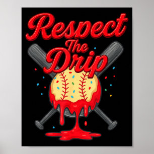 Honkbal Drip Team Voor Jongens En Meisjes Ijs Crea Poster