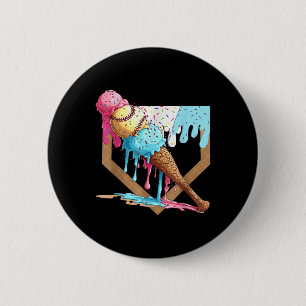 Honkbal Drip voor Jongens Home Bord Ice Cream Drip Ronde Button 5,7 Cm
