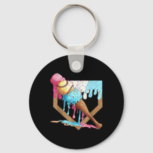 Honkbal Drip voor Jongens Home Bord Ice Cream Drip Sleutelhanger