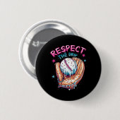 Honkbal Drip voor Jongens Ice Cream Respecteer de Ronde Button 5,7 Cm (Voorkant /achterkant)