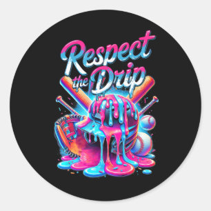 Honkbal Drip voor Jongens Ice Cream Respecteer de  Ronde Sticker