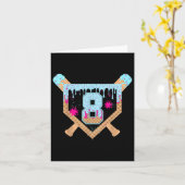 Honkbal drup ijs druppelend 8 jaar oud 8e verjaard kaart (Gele Bloem)