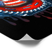 Honkbal Druppel Ice Cream Sprinkles 4th of July Ba Poster (Hoek)