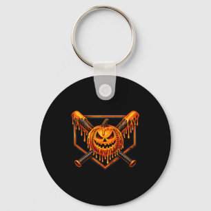 Honkbal druppel pompoen spookachtige geest hallowe sleutelhanger