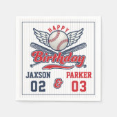  Honkbal Dubbele Header Joint Verjaardag Servet (Voorkant)