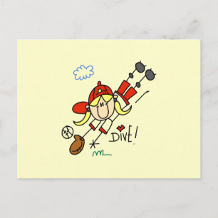 Honkbal Duik Meisjes Softbal T-shirts en Cadeaus Briefkaart