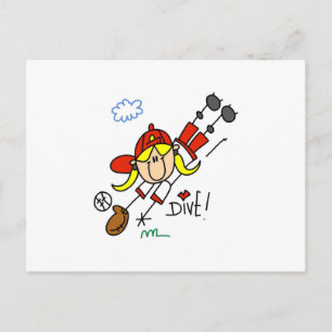 Honkbal Duik Meisjes Softbal T-shirts en Cadeaus Briefkaart