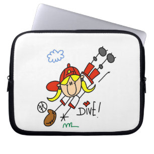 Honkbal Duik Meisjes Softbal T-shirts en Cadeaus Laptop Sleeve