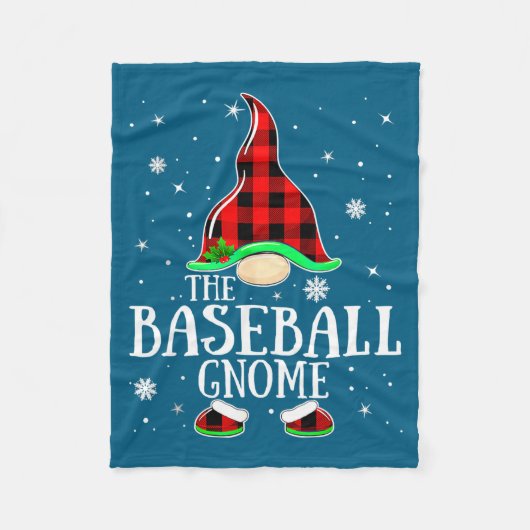 Honkbal Dwerg Buffalo Plaid Bijpassend Fleece Deken (Voorkant)